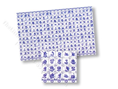 (image for) Dollhouse Scale Model Delft Wall Tiles