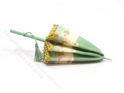 (image for) Miniature Parasol for Dollhouses - Green Floral
