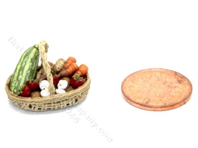 (image for) Dollhouse 1/2 Scale Model Basket of Vegetables