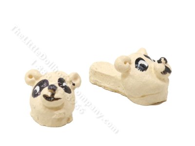 (image for) Miniature Pair of Panda Slippers for Dollhouses