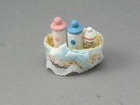 (image for) Dollhouse Miniature Blue Baby Basket