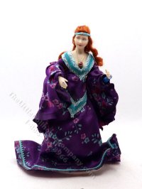 (image for) Miniature Handcrafted Vintage Medieval Woman in Purple