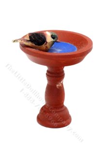 (image for) Miniature Bird Bath with Bird for Dollhouses