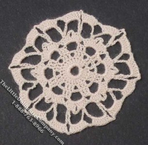 (image for) Miniature Handmade Pink Lace Round Doily for Dollhouses