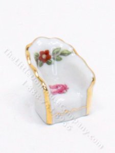 (image for) 1/2" Porcelain Armchair for Dollhouses