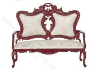 (image for) Miniature Victorian Sofa For Dollhouses - Mahogany