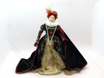 (image for) Miniature Handcrafted Vintage Medieval Green Noblewoman