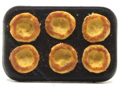 (image for) Six Miniature Yorkshire Pudding in Black Baking Tray