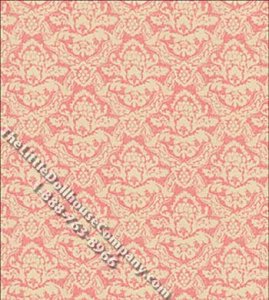 (image for) Coral Damask Pattern Miniature Wallpaper for Dollhouses