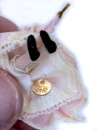 (image for) Miniature Porcelain Victorian Woman Doll w/ Pink Dress & Parasol