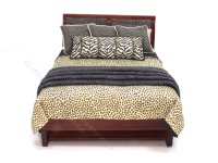 (image for) Miniature Modern Mahogany Bed Dressed in Animal Prints