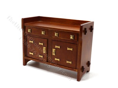 (image for) Miniature Replica Gustav Stickley Walnut Sideboard for Dollhouses