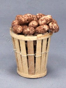 (image for) Miniature Handmade Bucket of Potatoes for Dollhouses