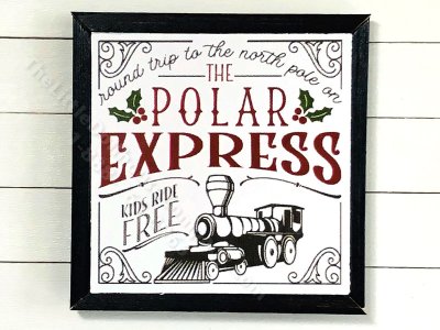 (image for) Miniature Square Framed 'Polar Express' Board Print