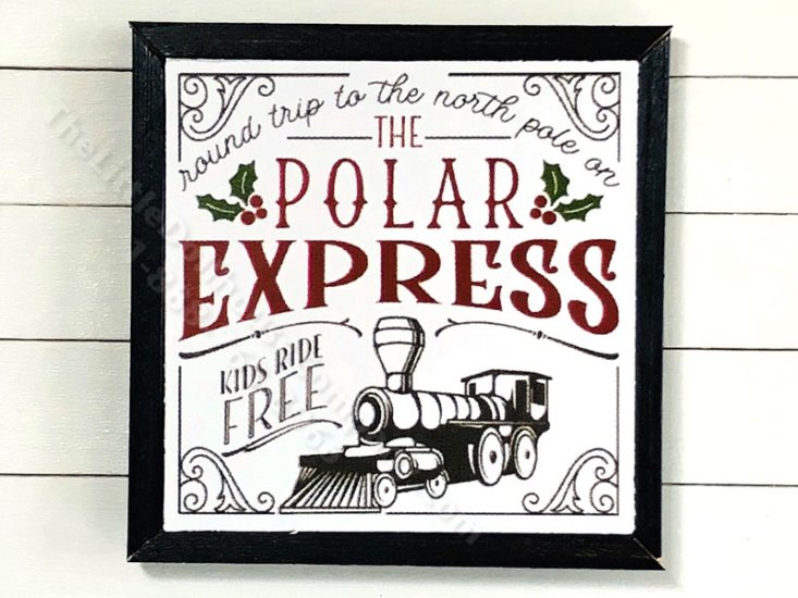 (image for) Miniature Square Framed 'Polar Express' Board Print