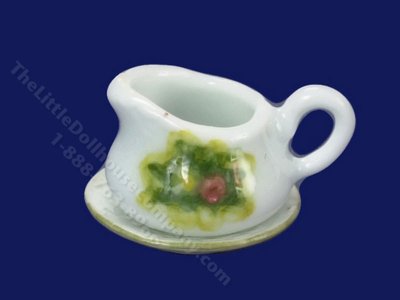 (image for) Miniature Spring Gravy Boat and Saucer