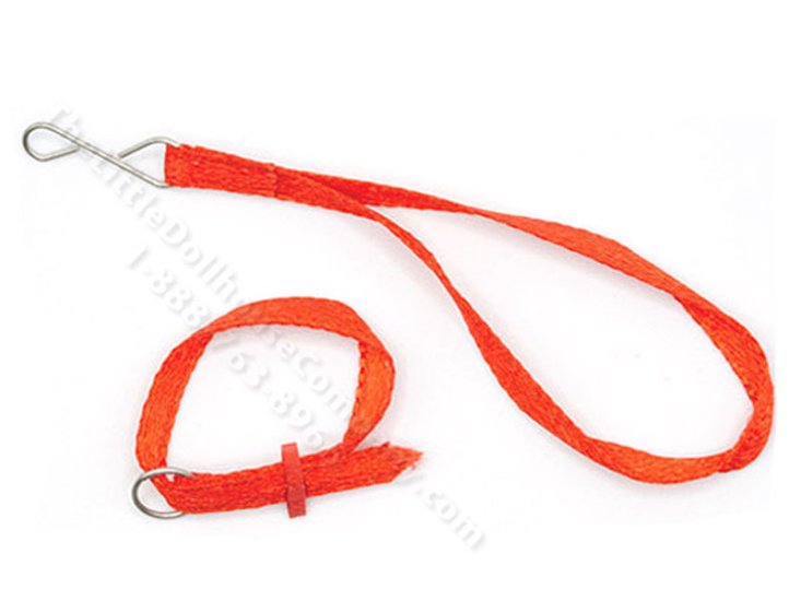 (image for) Dollhouse Scale Model Dog Leash and Collar - Red