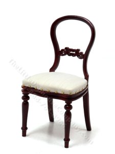 (image for) Miniature Mahogany Balloon Back Chair for Dollhouses