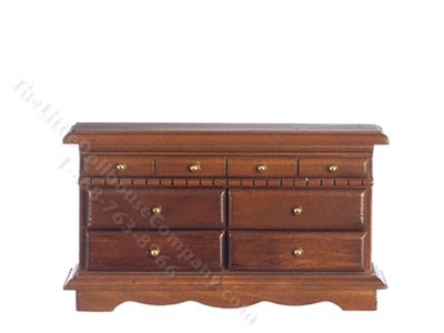 (image for) Miniature Walnut Dresser for Dollhouses