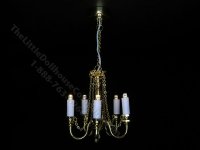 (image for) Dollhouse Scale 5 Up-Arm Colonial Chandelier w/ Wand