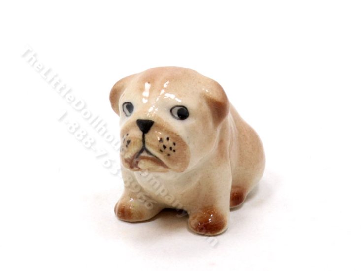 (image for) Miniature Porcelain Bulldog for Dollhouses