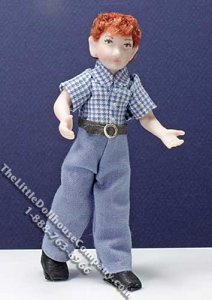(image for) Miniature Child in Blue Shirt and Pants by Patsy Thomas