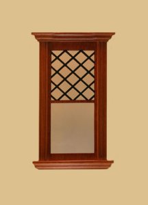 (image for) Dollhouse 1/2 Scale Model Westfield Pediment Window - Walnut
