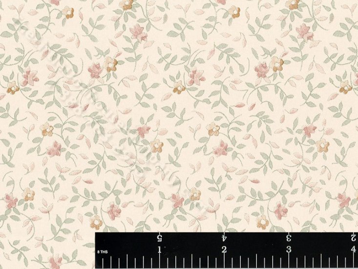 (image for) Metallic Gold Floral Miniature Wallpaper for Dollhouses