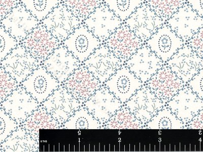 (image for) Floral Lattice Pattern Miniature Wallpaper for Dollhouses - Blue
