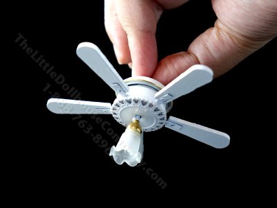 (image for) Miniature 12V Ceiling Light and Working Fan for Dollhouses