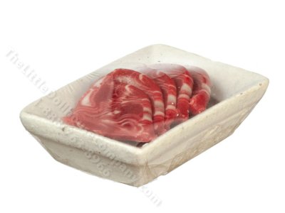 (image for) Miniature Stew Meat on a Plate for Dollhouses