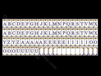 (image for) Decorated Letter Mosaic Tile Sheet