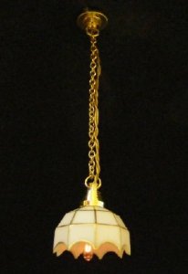 (image for) Dollhouse 1/2 Scale Model White-Tiffany Hanging Lamp