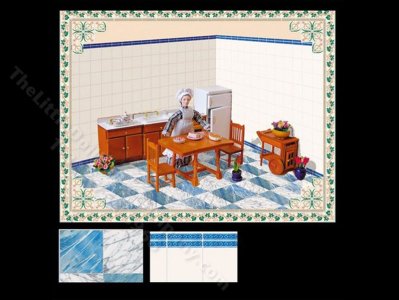 (image for) Wallpapers and Flooring Set for Dollhouses