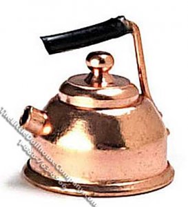 (image for) Dollhouse Scale Model Copper Tea Kettle