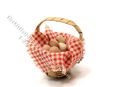 (image for) Miniature Basket of Eggs for Dollhouse