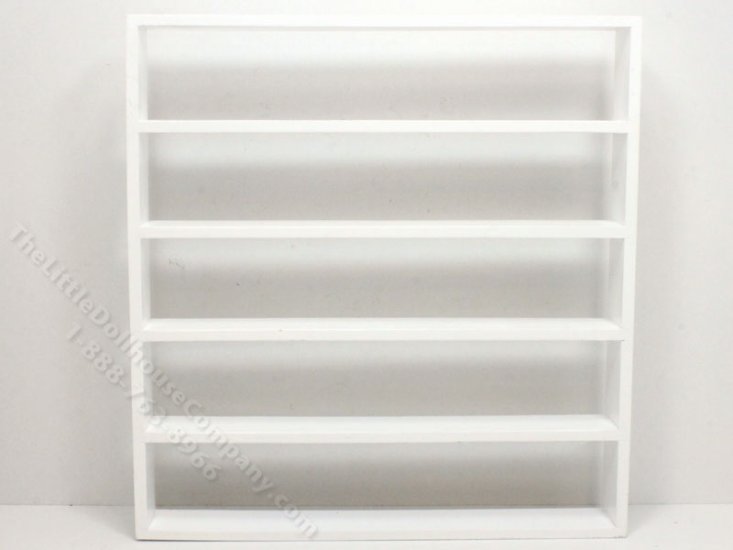 (image for) Miniature White Double Wide Shelf for Dollhouses