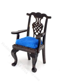 (image for) Miniature Walnut Armchair for Dollhouses