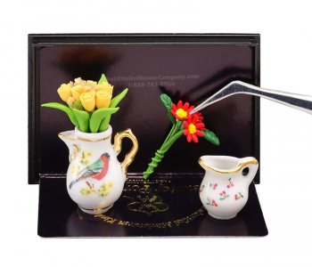 (image for) Miniature Flower Pots with Blue Onion Pattern