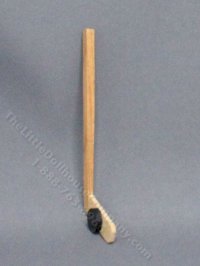 (image for) Miniature Wooden Hockey Stick and Puck for Dollhouses