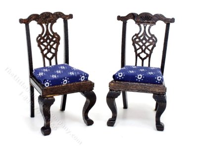 (image for) Pair of Miniature Side Chairs for Dollhouses