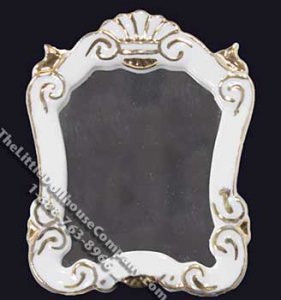 (image for) Miniature Classic White Baroque Mirror for Dollhouses