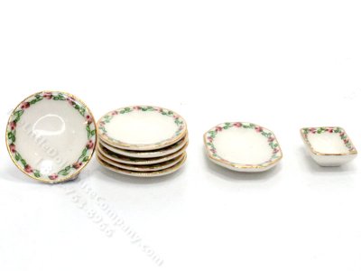 (image for) Vintage Handmade Miniature Rose Vine China Set