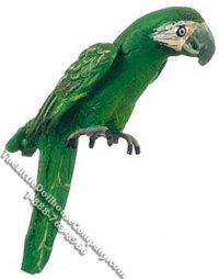 (image for) Miniature Green Poly Macaw for Dollhouses
