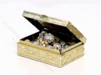 (image for) Miniature Gold Treasure Box for Dollhouses