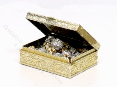 (image for) Miniature Gold Treasure Box for Dollhouses