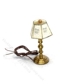 (image for) Miniature Brass Lamp with bows Shade
