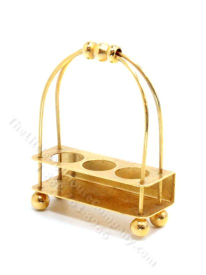 (image for) Miniature Brass Wine Holder for Dollhouses