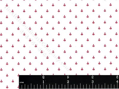(image for) Red Hearts and Dots Miniature Wallpaper for Dollhouses