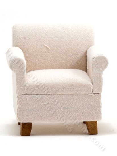 (image for) Miniature Beige Armchair for Dollhouses